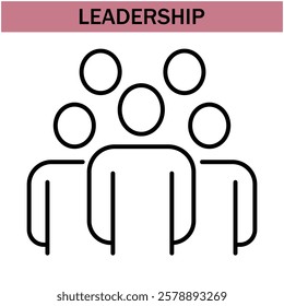 leadership icon.line leadership icons. Simple modern icons about - enterprise, teamwork, career promotion, businesswoman, agreement, meeting, team, businessman, employee