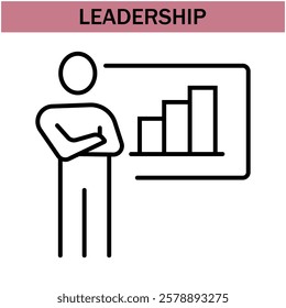 leadership icon.line leadership icons. Simple modern icons about - enterprise, teamwork, career promotion, businesswoman, agreement, meeting, team, businessman, employee