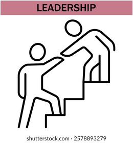 leadership icon.line leadership icons. Simple modern icons about - enterprise, teamwork, career promotion, businesswoman, agreement, meeting, team, businessman, employee