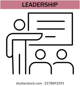 leadership icon.line leadership icons. Simple modern icons about - enterprise, teamwork, career promotion, businesswoman, agreement, meeting, team, businessman, employee