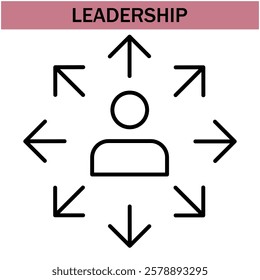 leadership icon.line leadership icons. Simple modern icons about - enterprise, teamwork, career promotion, businesswoman, agreement, meeting, team, businessman, employee