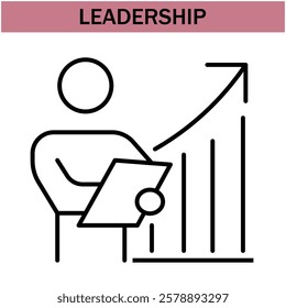 leadership icon.line leadership icons. Simple modern icons about - enterprise, teamwork, career promotion, businesswoman, agreement, meeting, team, businessman, employee