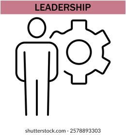 leadership icon.line leadership icons. Simple modern icons about - enterprise, teamwork, career promotion, businesswoman, agreement, meeting, team, businessman, employee