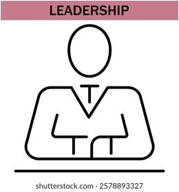 leadership icon.line leadership icons. Simple modern icons about - enterprise, teamwork, career promotion, businesswoman, agreement, meeting, team, businessman, employee