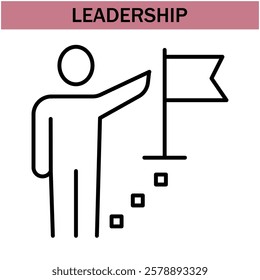 leadership icon.line leadership icons. Simple modern icons about - enterprise, teamwork, career promotion, businesswoman, agreement, meeting, team, businessman, employee