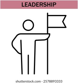 leadership icon.line leadership icons. Simple modern icons about - enterprise, teamwork, career promotion, businesswoman, agreement, meeting, team, businessman, employee