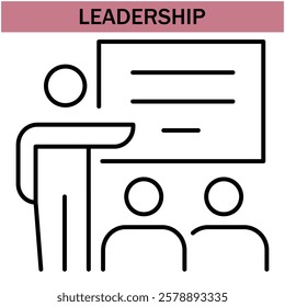 leadership icon.line leadership icons. Simple modern icons about - enterprise, teamwork, career promotion, businesswoman, agreement, meeting, team, businessman, employee