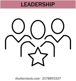 leadership icon.line leadership icons. Simple modern icons about - enterprise, teamwork, career promotion, businesswoman, agreement, meeting, team, businessman, employee