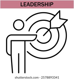 leadership icon.line leadership icons. Simple modern icons about - enterprise, teamwork, career promotion, businesswoman, agreement, meeting, team, businessman, employee