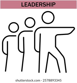 leadership icon.line leadership icons. Simple modern icons about - enterprise, teamwork, career promotion, businesswoman, agreement, meeting, team, businessman, employee