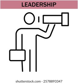 leadership icon.line leadership icons. Simple modern icons about - enterprise, teamwork, career promotion, businesswoman, agreement, meeting, team, businessman, employee