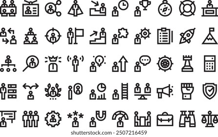 Leadership icons collection is a vector illustration with editable stroke.