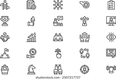 Leadership icons collection is a vector illustration with editable stroke.