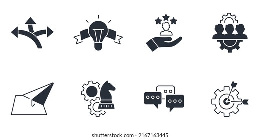 Leadership icons set . Leadership pack symbol vector elements for infographic web