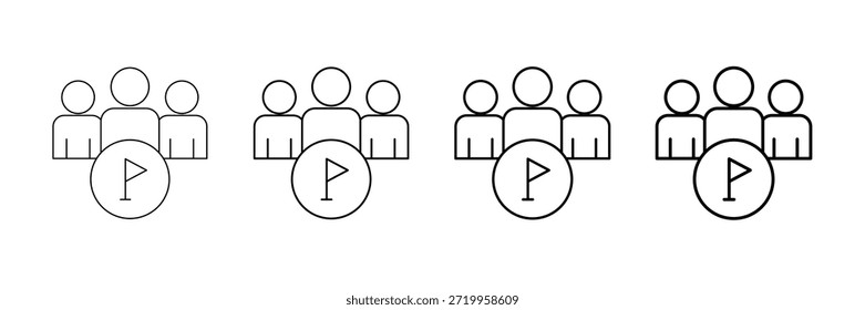 Conjunto de Vectores de iconos de liderazgo en diferentes estilos de línea de trazo