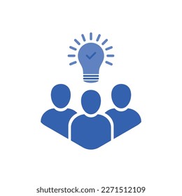 leadership innovation or expert insight icon. concept of aha moment skill or development service success. flat cartoon trend smart people meeting logotype graphic design web element isolated on white