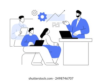 Leadership isolated cartoon vector illustrations. Smiling student speaking at the leading conference, college education process, university honor, making presentation vector cartoon.