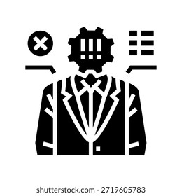 questões de liderança ícone de glifo vetor. questões de liderança sinal. símbolo isolado ilustração