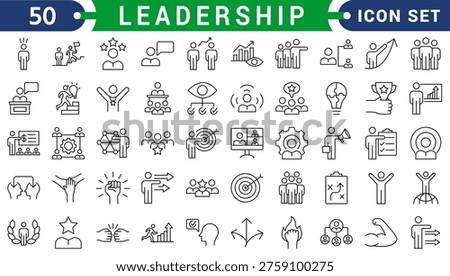 Leadership Line Editable Icons set. Vector illustration in modern thin line style of management icons: leader, delegation, control, responsibility, and more. Pictograms and infographics.