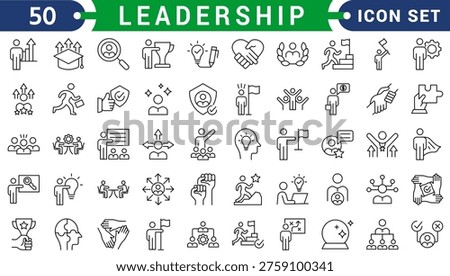 Leadership Line Editable Icons set. Vector illustration in modern thin line style of management icons: leader, delegation, control, responsibility, and more. Pictograms and infographics.