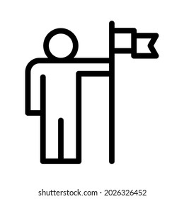 leadership line icon illustration vector graphic