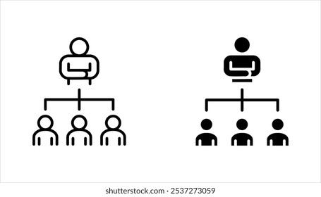 Leadership linear icon set. Boss. Thin line illustration. Teamwork. Personnel, staff. vector illustration on white background