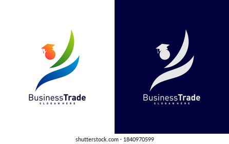 Leadership logo design vector, Colorful People logo design template, Icon symbol