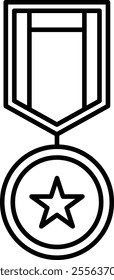 Leadership Medal Vector Line Icon Design