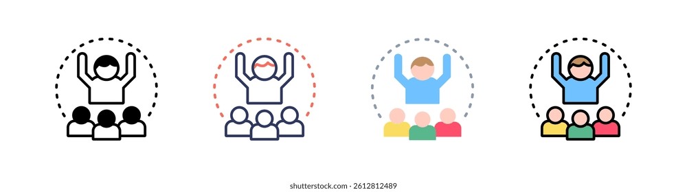 Leadership Multi Style Icon Set Vector