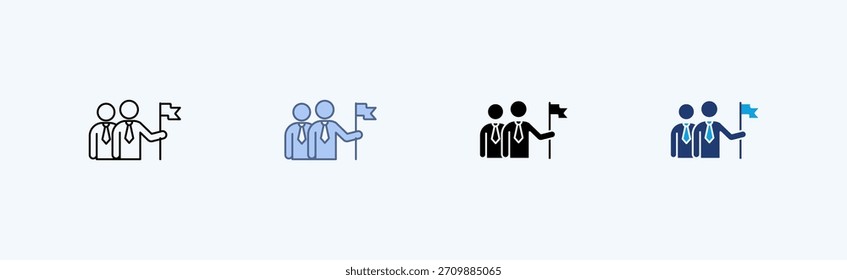 Vector de ilustración de icono múltiple de liderazgo