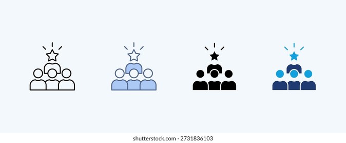 Vector de ilustración de icono múltiple de liderazgo