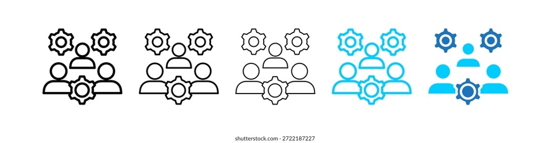 Conjunto de iconos de estilo múltiple de liderazgo Ilustración