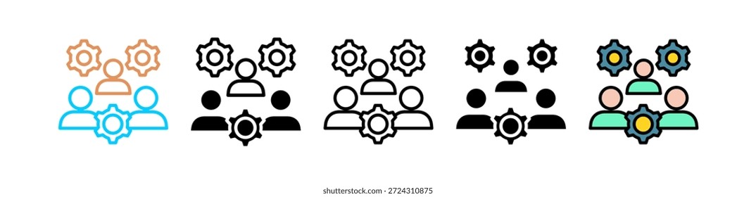 Conjunto de iconos de estilo múltiple de liderazgo Ilustración