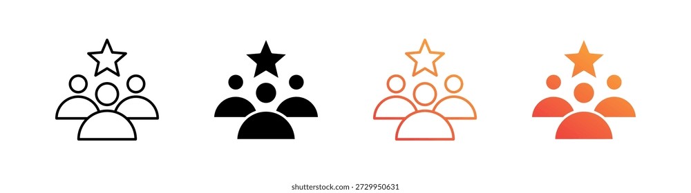 Vector de conjunto de iconos de estilo múltiple de liderazgo