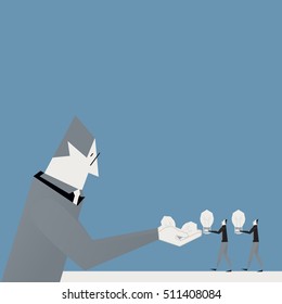 Leadership open mind concept. Boss must exchange idea in company. Listen to subordinates.