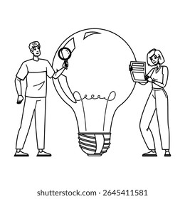 leadership organizational development vector. flowchart digital, professional organisation, data community leadership organizational development character. people black line pencil illustration