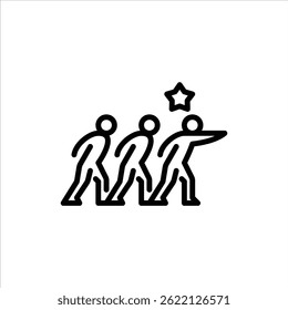 leadership outline icon. figure leader line art illustration.