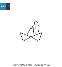 Leadership outline icon Vector illustration