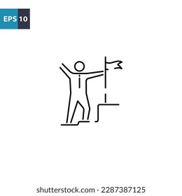 Leadership outline icon Vector illustration