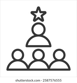 Leadership Outline Icon Vector Illustration