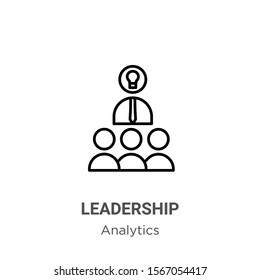 Leadership outline vector icon. Thin line black leadership icon, flat vector simple element illustration from editable business concept isolated on white background