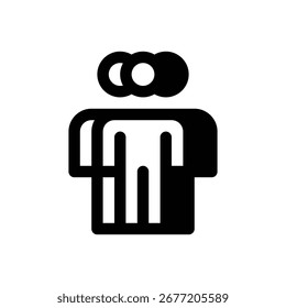 Führung. Konturenstrichvektorsymbol mit schwarz gefüllten Details.