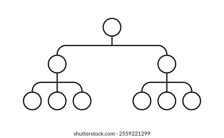 Leadership people structure. teamwork design. family tree outline. hierarchy pyramid. hierarchy lines. people teamwork management illustration