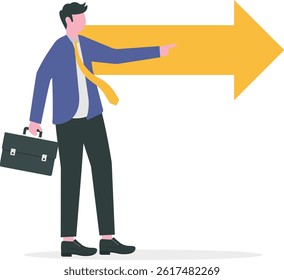 Leadership pointing direction for successful. Manager Confidence


