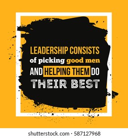 Leadership quote typography card with colorful background for poster, banner, t-shirt design