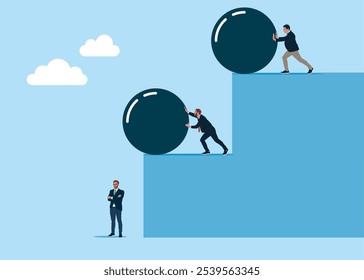 Leadership rivalry. Conflict and argument between colleagues, difference opinion, disagree, confrontation. Flat vector illustration