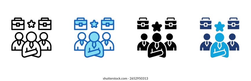 Leadership Role icon Multi Style Vector Illustration