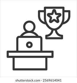 Leadership Roles Outline Icon Vector Illustration