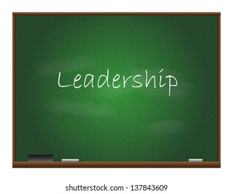 Leadership Scrawled on a Blackboard, Vector Illustration