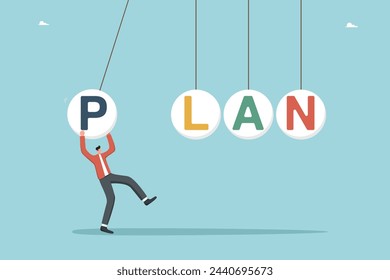 Leadership in setting plan or course for business development, motivation in achieving business goals, determination for great success and heights in work, leader launches balls with plan.